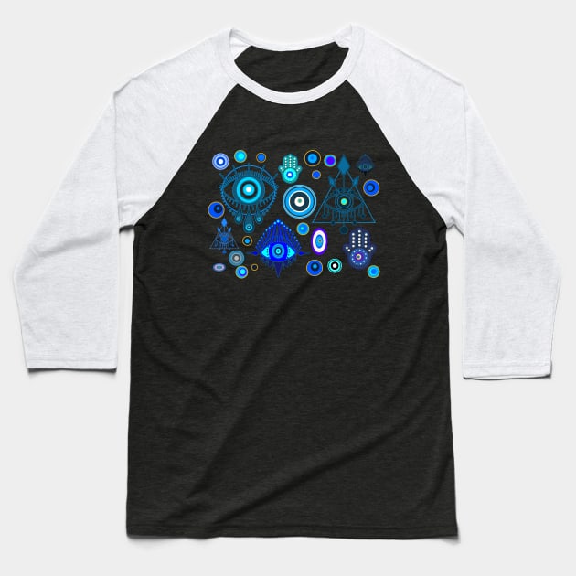 evil eye Baseball T-Shirt by Handan